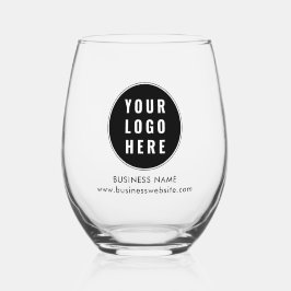 Uw zakelijke Logo en bedrijfswebsite op maat Wijnglas Zonder Voet
