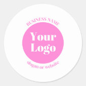 Uw zakelijke Logo en bewerkbare tekst Sjabloon | R Ronde Sticker (Voorkant)