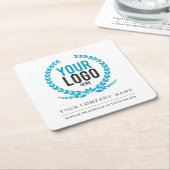 Uw zakelijke Logo en boodschap | Slogan Kartonnen Onderzetters (Schuin)