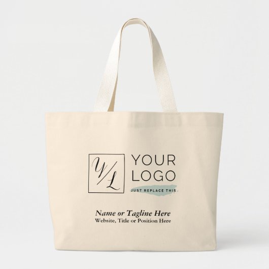 Uw zakelijke Logo en Gepersonaliseerd gegevens Grote Tote Bag (Voorkant)