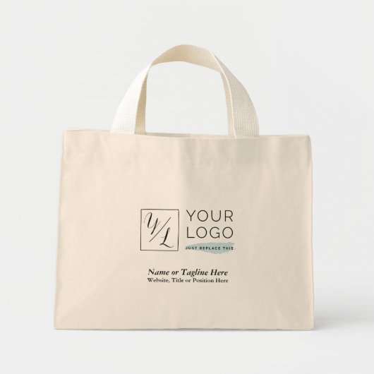 Uw zakelijke Logo en Gepersonaliseerd gegevens Mini Tote Bag (Voorkant)