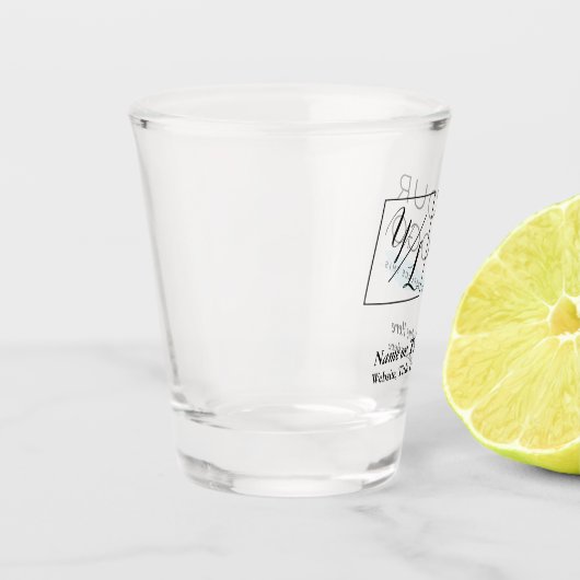 Uw zakelijke Logo en Gepersonaliseerd gegevens Shot Glas (Links)