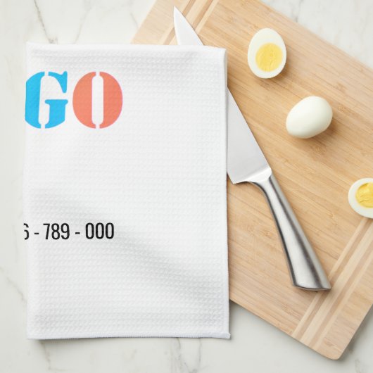 Uw Zakelijke Logo en Tekst Bedrijf Keukendoek Theedoek (Quarter Fold)