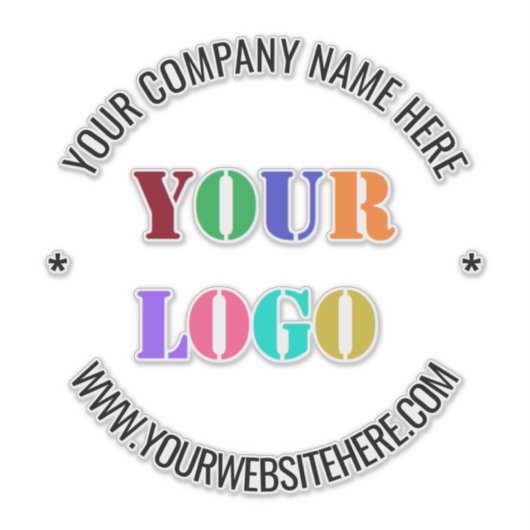 Uw Zakelijke Logo en Tekst Promotionele Sticker (Voorkant)