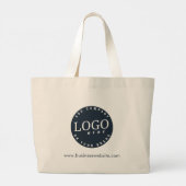 Uw zakelijke Logo en website - Aangepast adres Grote Tote Bag (Achterkant)