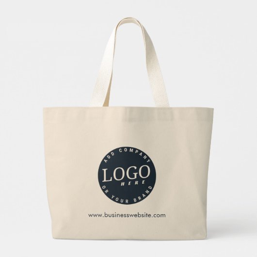 Uw zakelijke Logo en website - Aangepast adres Grote Tote Bag (Achterkant)