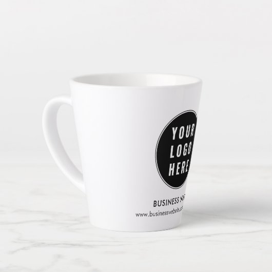 Uw zakelijke Logo en website Bedrijf Promotie Latte Mok (Linkerhoek)
