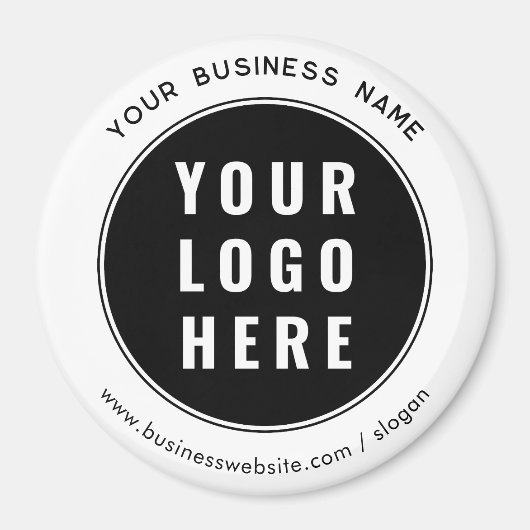 Uw zakelijke Logo en website Custom Marketing Magneet (Voorkant)