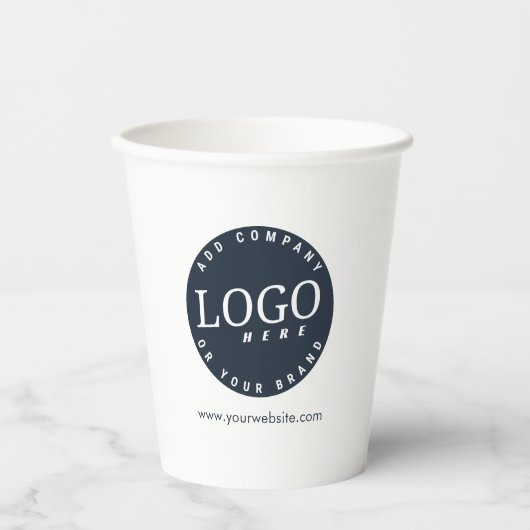 Uw zakelijke Logo en website op maat Papieren Bekers (Voorkant)