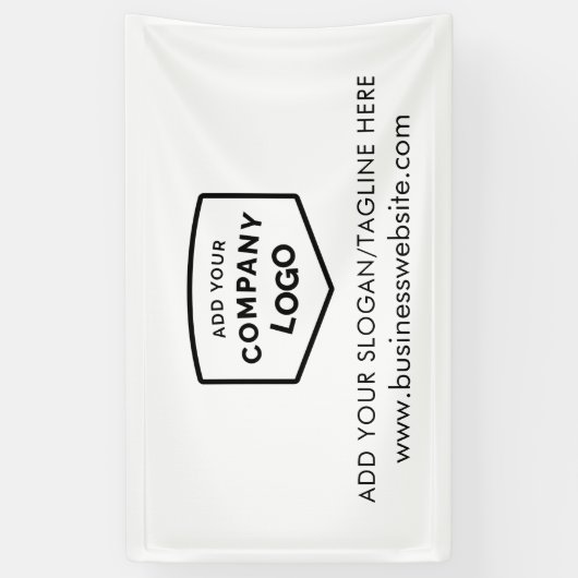 Uw zakelijke Logo en website op maat Spandoek (Verticaal)