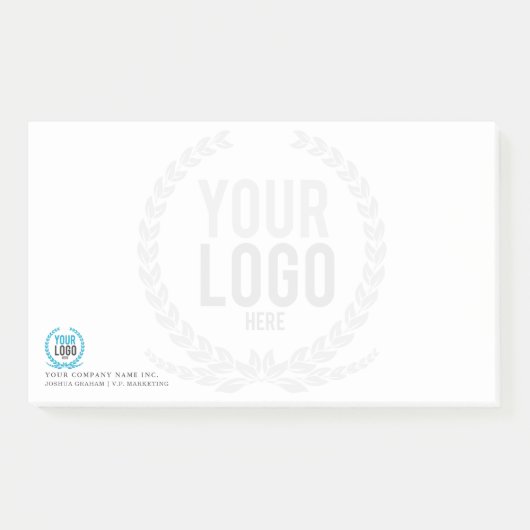 Uw zakelijke Logo Faded achtergrond | AANGEPASTE G Post-it® Notes (Voorkant)