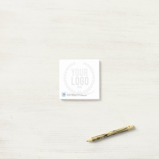Uw zakelijke Logo Faded achtergrond | Gepersonalis Post-it® Notes (Op bureau)