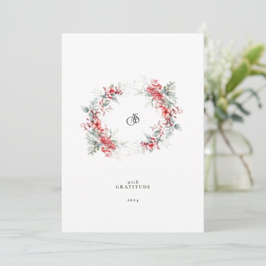 Uw Zakelijke Logo & Foto Gelukkigste Krans Feestdagenkaart (Staand voorkant)