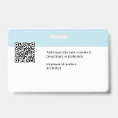Uw zakelijke Logo, foto, QR-code, naam-ID Badge (Achterkant)