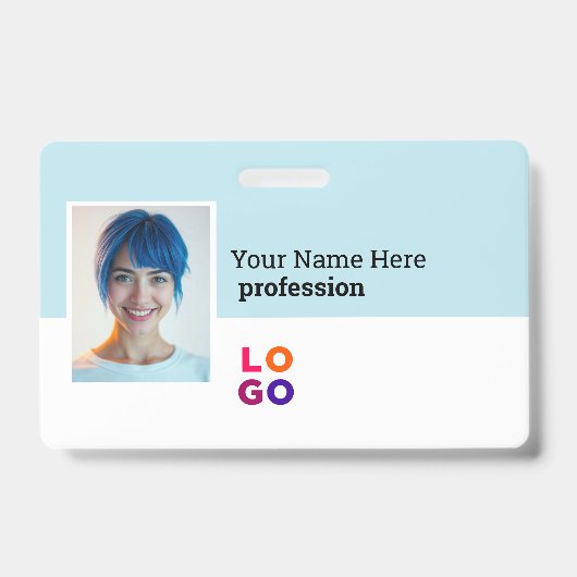 Uw zakelijke Logo, foto, QR-code, naam-ID Badge (Voorkant)