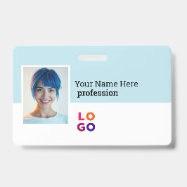 Uw zakelijke Logo, foto, QR-code, naam-ID Badge