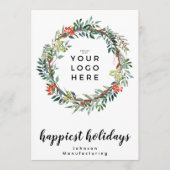 Uw zakelijke Logo | Geluk op de Feestdagen Feestdagenkaart (Voorkant)
