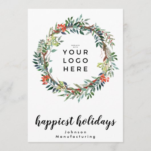Uw zakelijke Logo | Geluk op de Feestdagen Feestdagenkaart (Voorkant)
