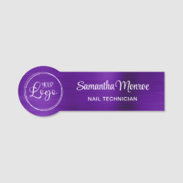 Uw zakelijke Logo hier Indigo Paars Ombre Naamplaatje