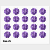 Uw zakelijke Logo hier Metallic Amethyst Ronde Sticker (Vel)