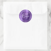 Uw zakelijke Logo hier Metallic Amethyst Ronde Sticker (Tas)