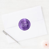 Uw zakelijke Logo hier Metallic Amethyst Ronde Sticker (Envelop)