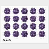 Uw zakelijke Logo hier Metallic Dark Violet Ronde Sticker (Vel)