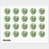 Uw zakelijke Logo Hier Metallic Mint Groen Ronde Sticker (Vel)