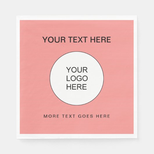 Uw zakelijke Logo Hier Peach & White Luncheon Servet (Voorkant)