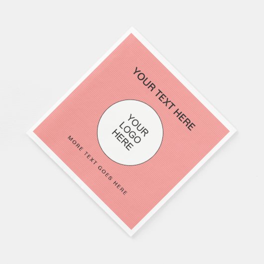 Uw zakelijke Logo Hier Peach & White Luncheon Servet (Hoek)