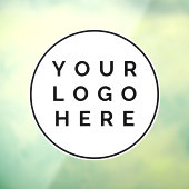 Uw zakelijke Logo hier zwarte cirkel Raamsticker (Vel 3)