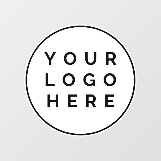 Uw zakelijke Logo hier zwarte cirkel Raamsticker (Vel)