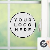 Uw zakelijke Logo hier zwarte cirkel Raamsticker (Huis)