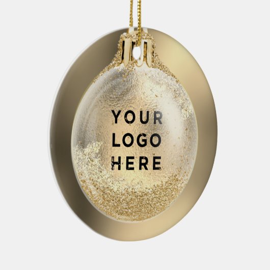 Uw zakelijke Logo in kerstbal | Aangepast Keramisch Ornament (Rechts)