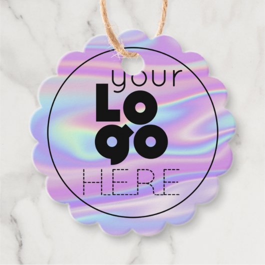 Uw zakelijke Logo Iridescent Hang Label (Voorkant)