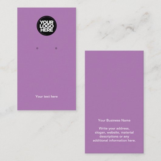 Uw zakelijke Logo Lavender die Display Kaart verdi Visitekaartje (Voorkant / Achterkant)