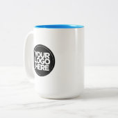 Uw zakelijke Logo lichtblauw, groot, 15 oz Tweekleurige Koffiemok (Voorkant links)