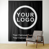 Uw zakelijke Logo merk Modern zwart decor Wandkleed (In situ)