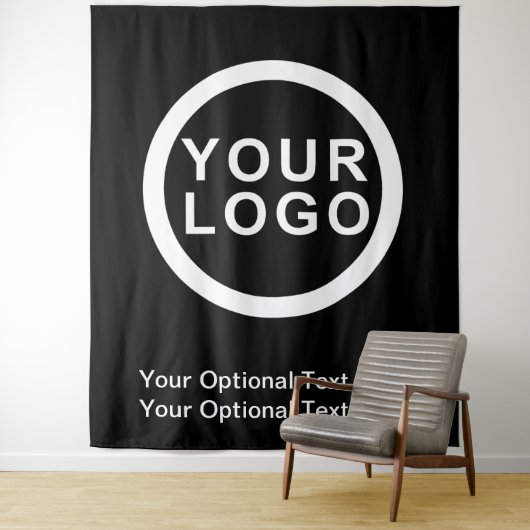 Uw zakelijke Logo merk Modern zwart decor Wandkleed (In situ)