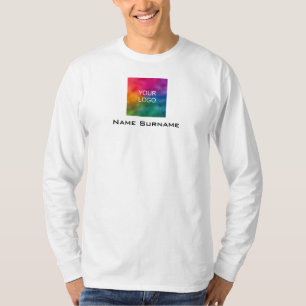Uw zakelijke Logo met dubbele Mannen, lange hoes T-shirt