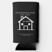 Uw zakelijke Logo minimaliseert de Estate Agent Seltzer Blikjeskoeler (Achterkant)