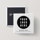 Uw zakelijke Logo Minimalist Conference Swag Vierkante Button 5,1 Cm (Voorkant /achterkant)