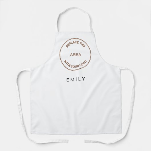 Uw zakelijke Logo Naam zwart wit Schort (Voorkant)