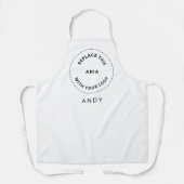 Uw zakelijke Logo Naam zwart wit Schort (Voorkant)