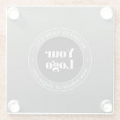 Uw zakelijke Logo of ontwerp en bewerkbare tekst Glazen Onderzetter (Achterkant)