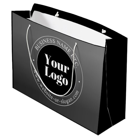 Uw zakelijke Logo of ontwerp en bewerkbare tekst Groot Cadeauzakje (Achterkant Gekanteld)