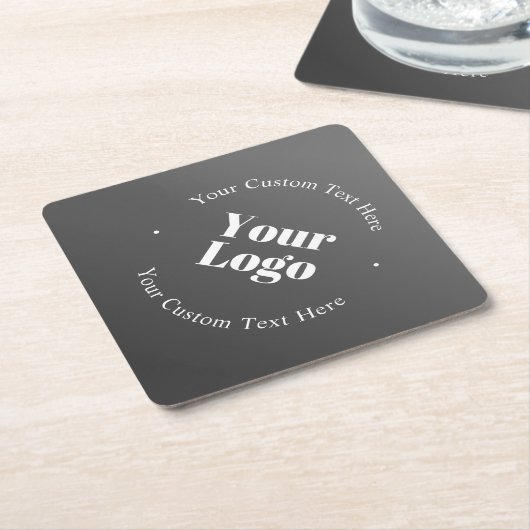 Uw zakelijke Logo of ontwerp en bewerkbare tekst Kartonnen Onderzetters (Schuin)