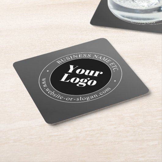 Uw zakelijke Logo of ontwerp en bewerkbare tekst Kartonnen Onderzetters (Schuin)