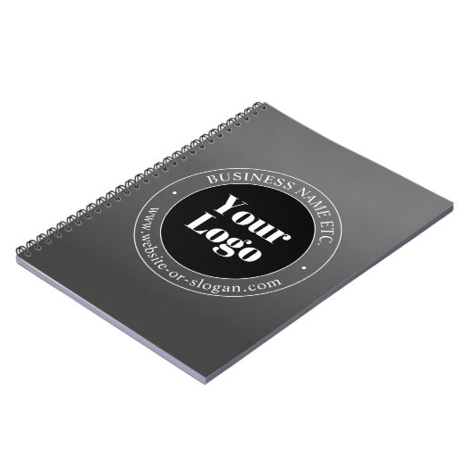 Uw zakelijke Logo of ontwerp en bewerkbare tekst Notitieboek (Linkerzijde)