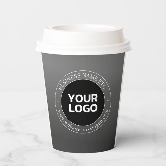 Uw zakelijke Logo of ontwerp en bewerkbare tekst Papieren Bekers (Achterkant)